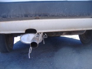 Tailpipe Tied in Place